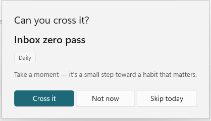 CrossIt reminder prompt asking Can you cross it